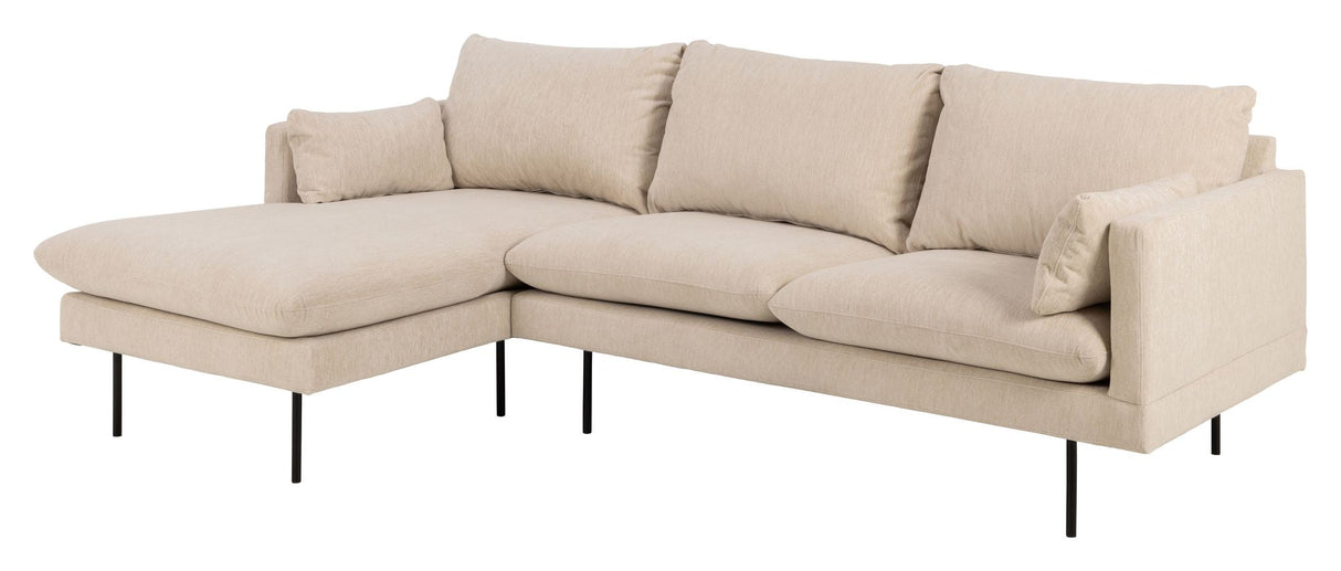 Selena Sofa w. chaise longue Beige, Left facing