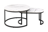 Spiro Coffee table set, Table tops in white Granada armor-look melamine