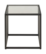 Strington Side table with smoked glass plate, 40x40x40