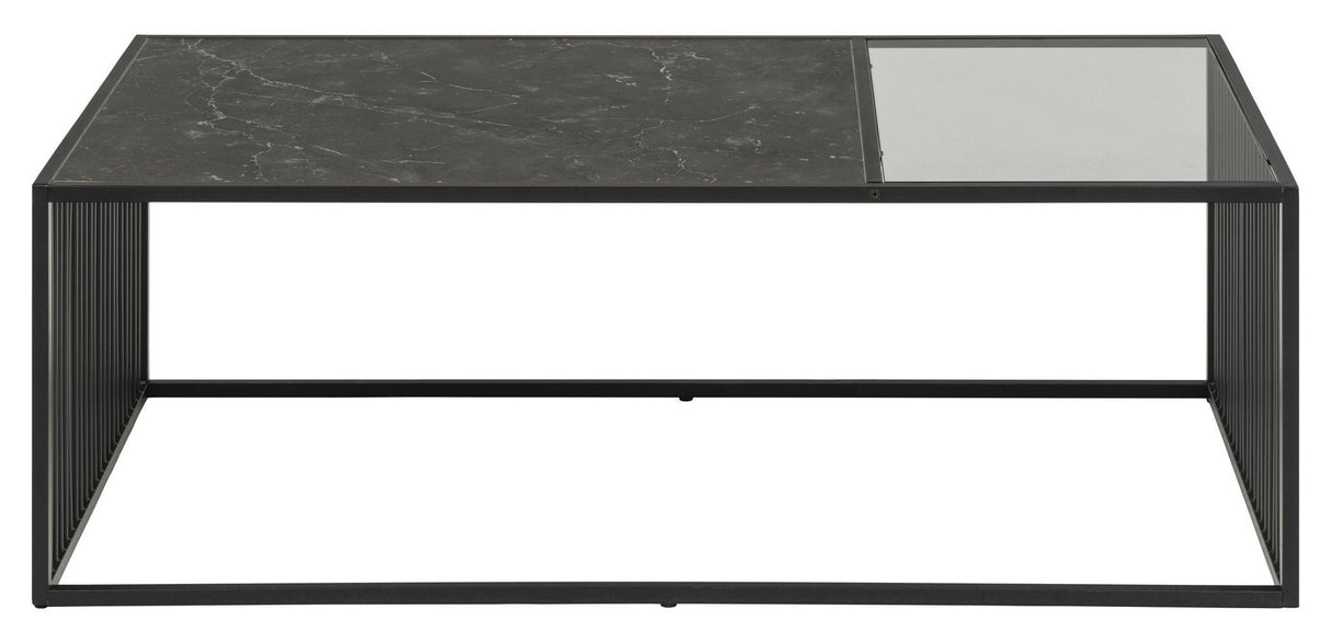 Strington Coffee Table, Black MDF/glass, 120x60