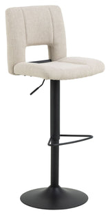 Sylvia Barstool with swivel function and gas lift, Beige fabric