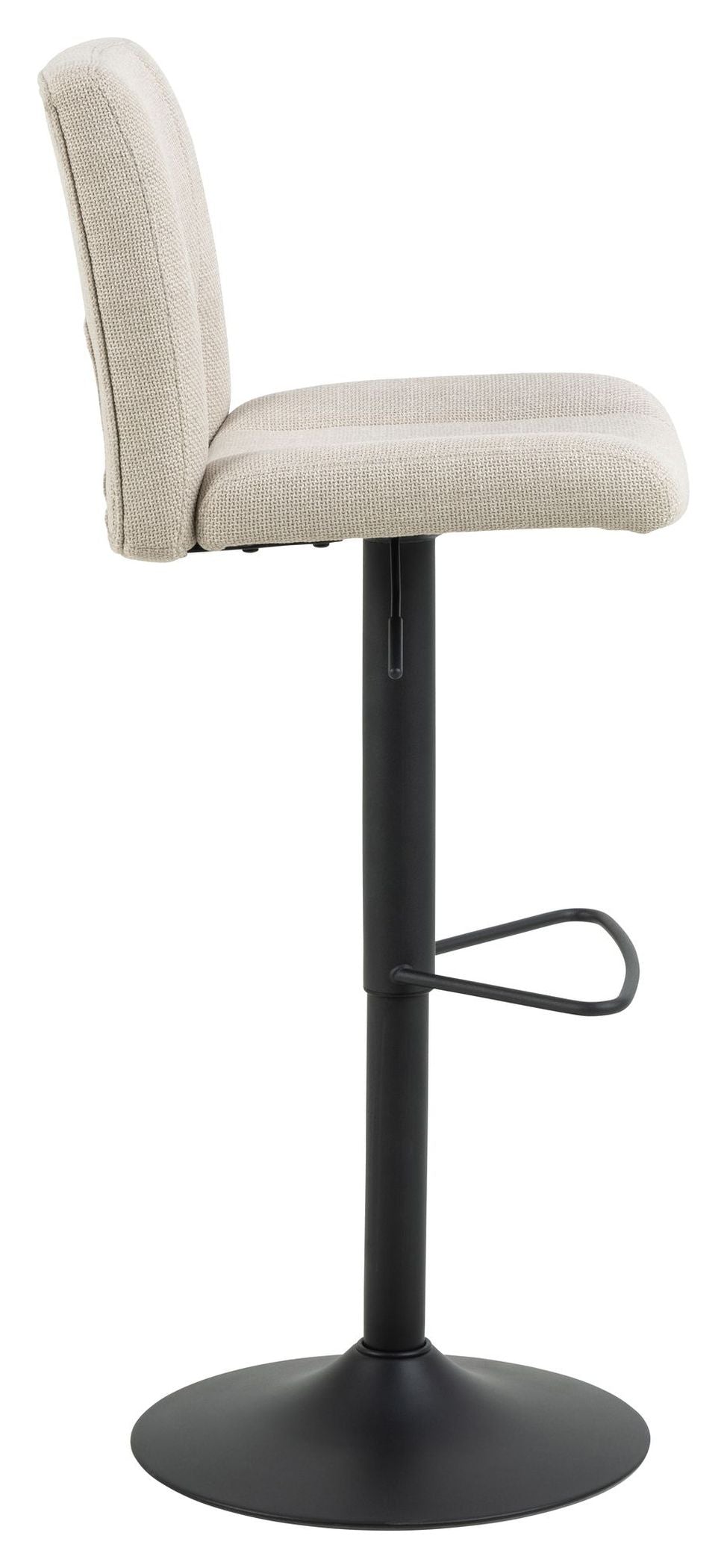 Sylvia Barstool with swivel function and gas lift, Beige fabric