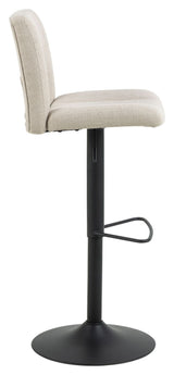 Sylvia Barstool with swivel function and gas lift, Beige fabric