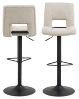 Sylvia Barstool with swivel function and gas lift, Beige fabric