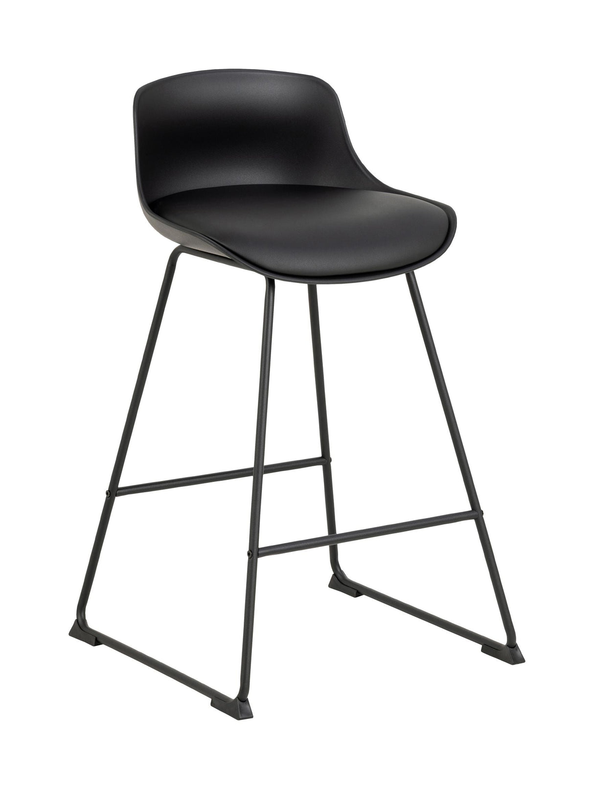 Tina Barstool, Black PU leather look, SH:66