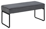 Xenia Bench, Gray fabric, 95x38x46