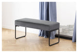 Xenia Bench, Gray fabric, 95x38x46