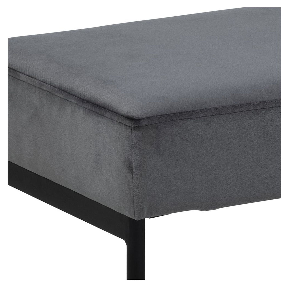 Xenia Bench, Gray fabric, 95x38x46