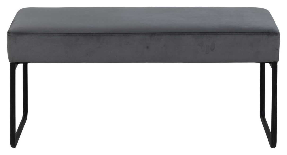 Xenia Bench, Gray fabric, 95x38x46