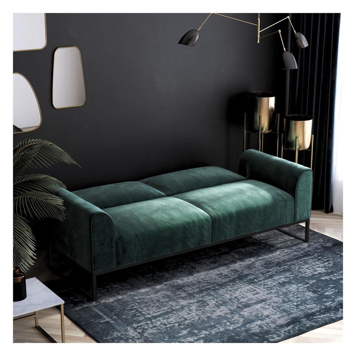 Adley Coil Sofa bed, Green