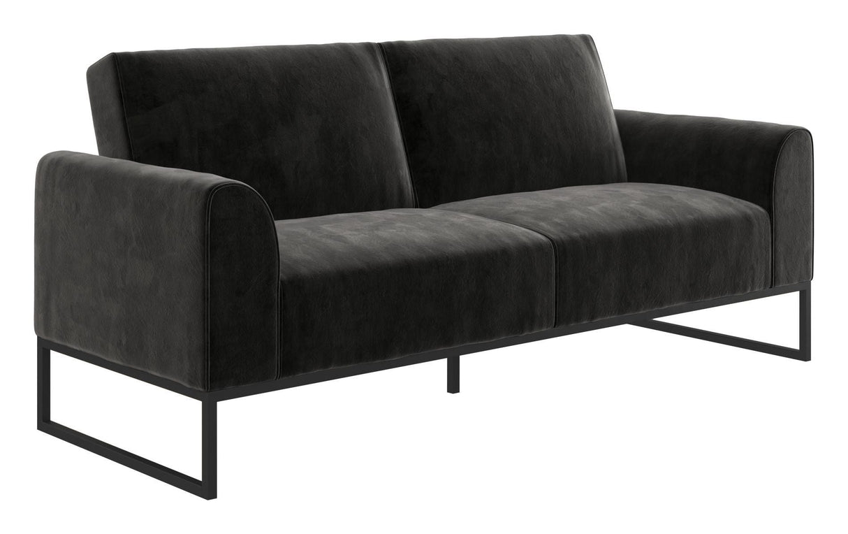 Adley Coil Sofa bed, Black velvet