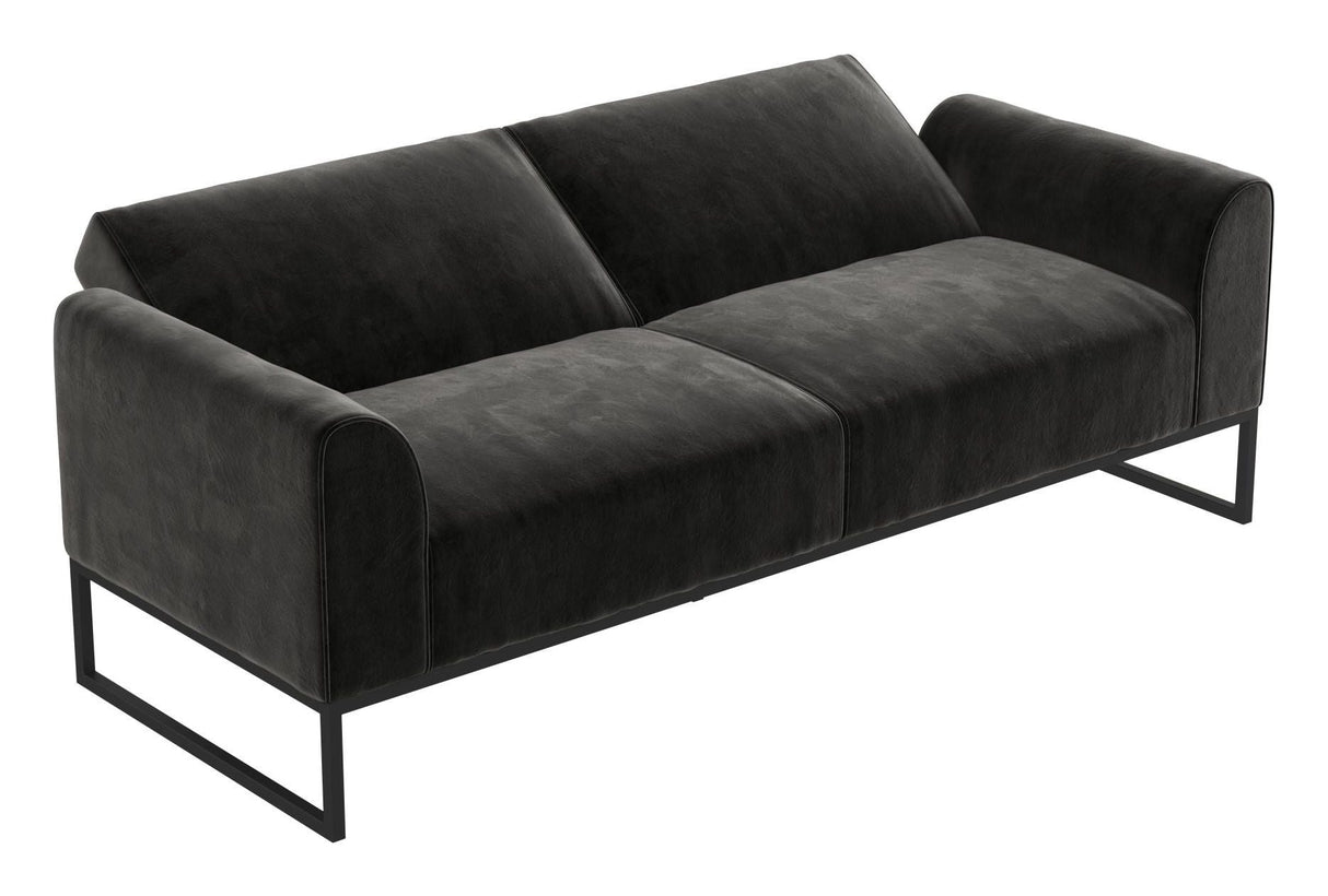 Adley Coil Sofa bed, Black velvet