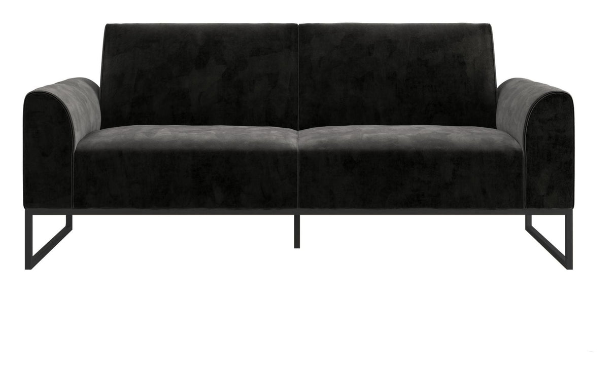 Adley Coil Sofa bed, Black velvet