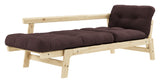 Step sofa bed, pine/brown