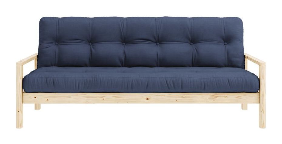 Knob Sofa bed, Lacquered pine, Navy