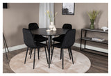 Polar Diamond Dining chair, Black velvet with black metal legs