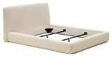 Martina Bed frame with removable cover, Off-White Shearling, For 160x200 mattress