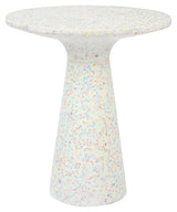 Victorie Recycled Side Table, Ø40, White/Multi