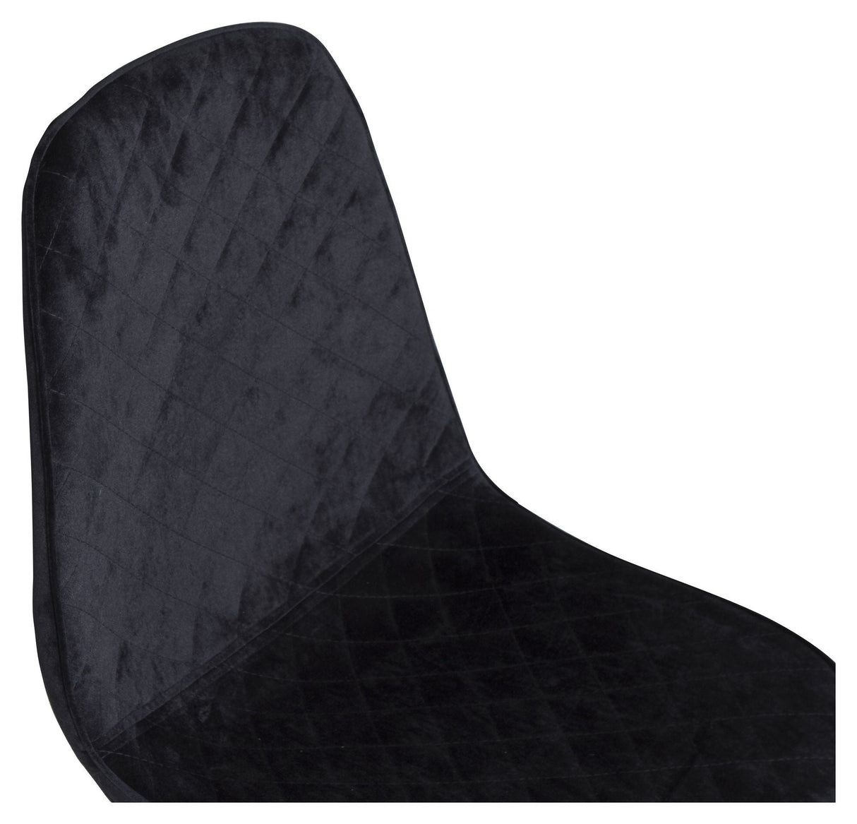 Polar Diamond Dining chair, Black velvet with black metal legs