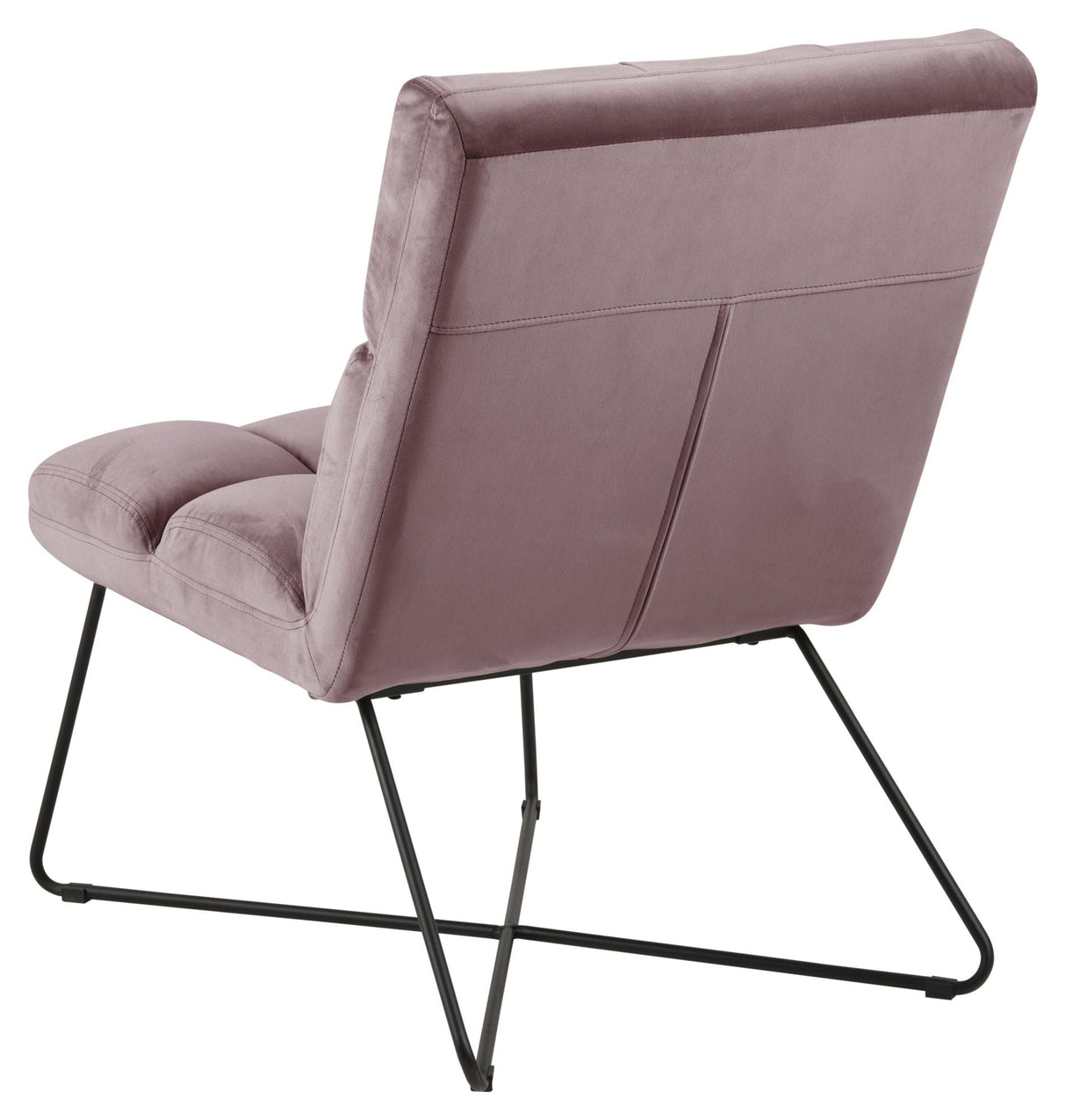 Alba Lounge Chair, Dusty rose velvet/Matte black