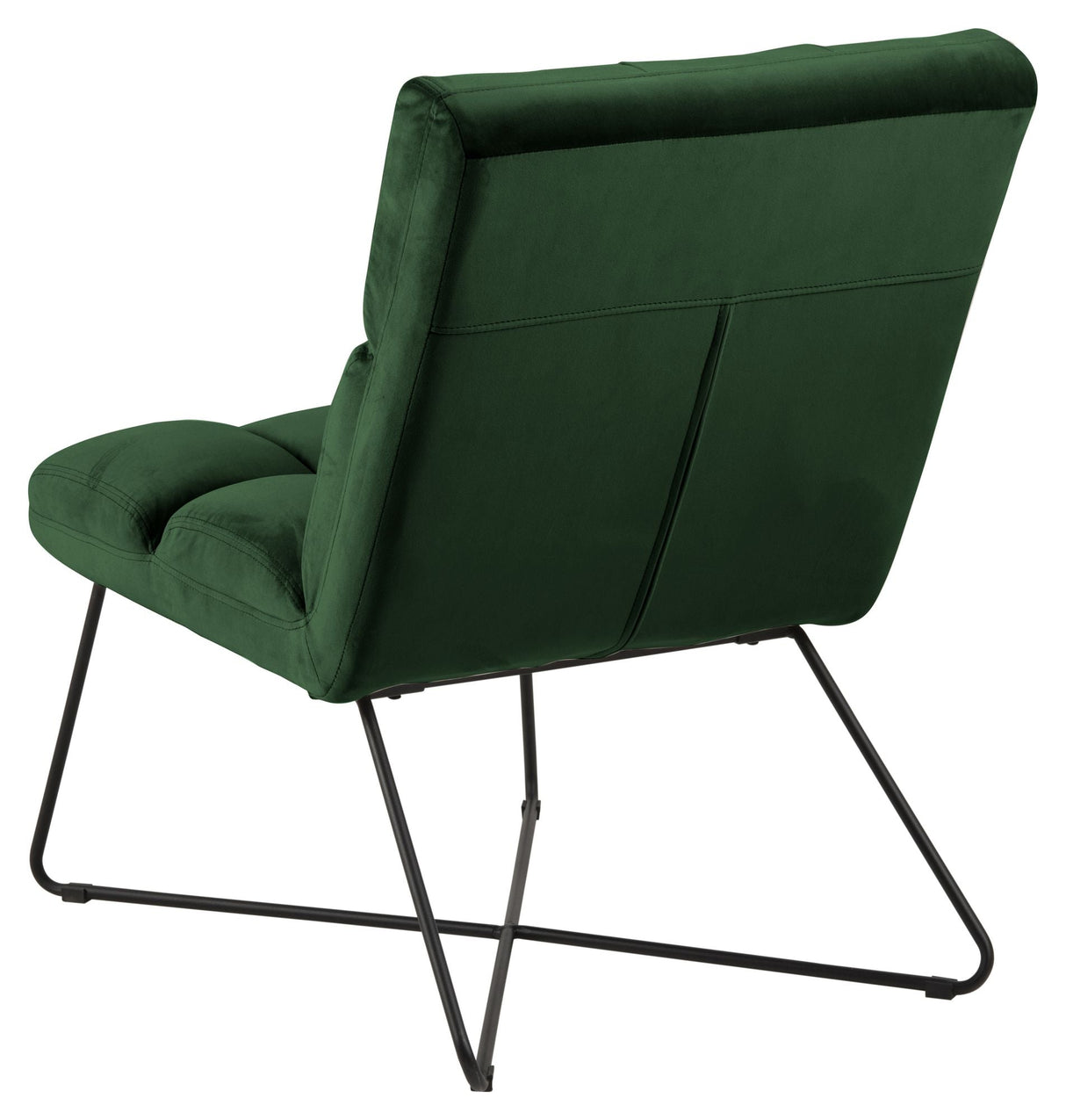 Alba Lounge Chair, Forest green velvet/Mat black