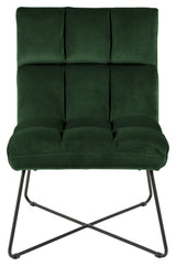 Alba Lounge Chair, Forest green velvet/Mat black