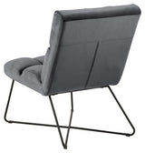 Alba Lounge Chair, Dark Gray Velvet/Matte Black