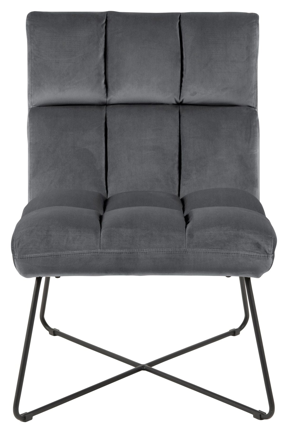 Alba Lounge Chair, Dark Gray Velvet/Matte Black