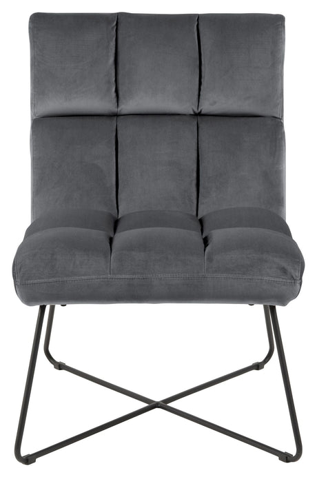 Alba Lounge Chair, Dark Gray Velvet/Matte Black