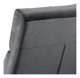 Alba Lounge Chair, Dark Gray Velvet/Matte Black