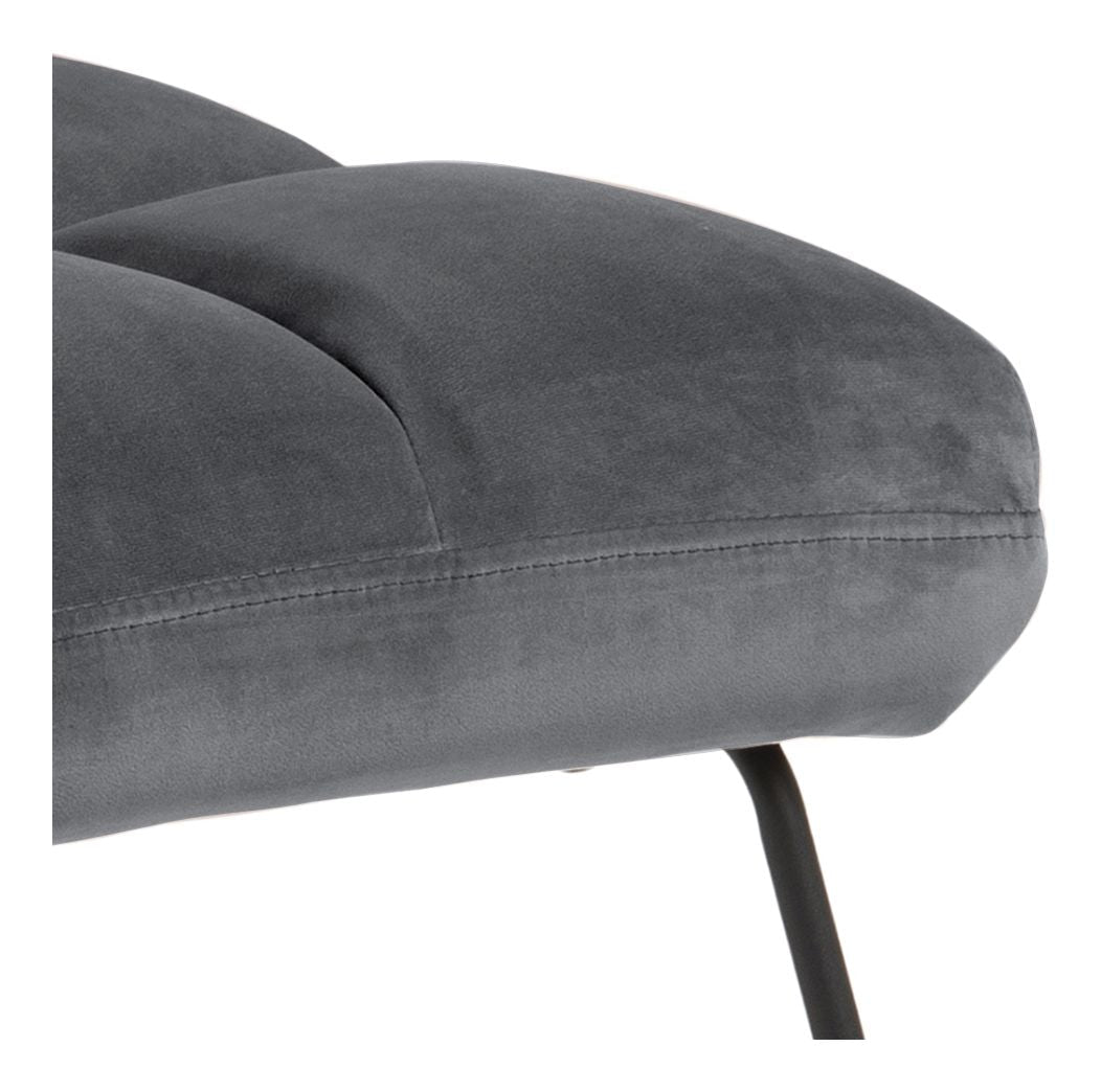 Alba Lounge Chair, Dark Gray Velvet/Matte Black