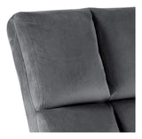 Alba Lounge Chair, Dark Gray Velvet/Matte Black