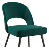 Alexi Dining Chair Padded Green Velvet