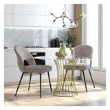 Alexi Dining Chair Padded, Light Gray Velvet