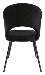 Alexi Dining Chair Padded Black Velvet