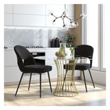 Alexi Dining Chair Padded Black Velvet