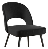 Alexi Dining Chair Padded Black Velvet