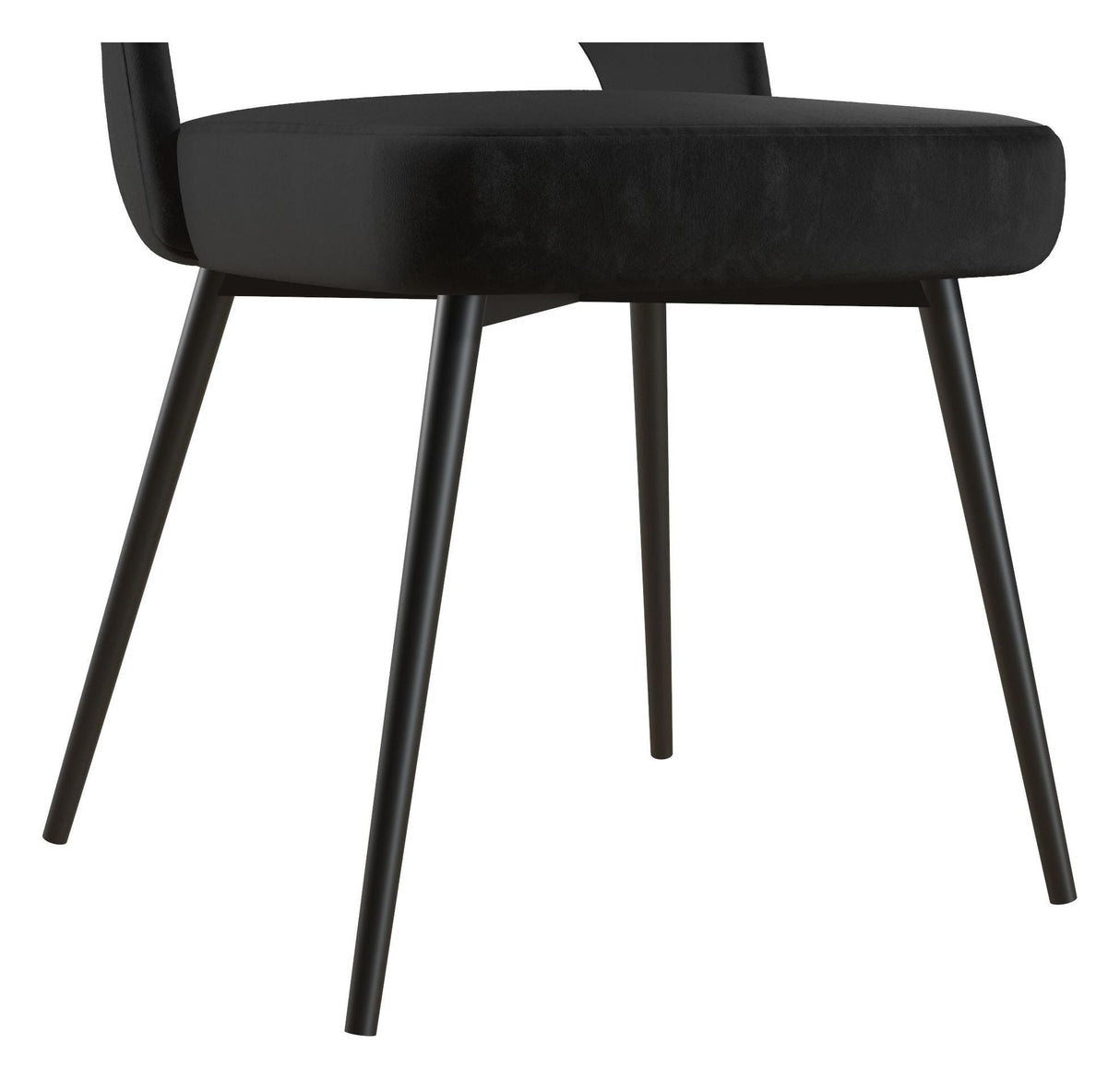 Alexi Dining Chair Padded Black Velvet