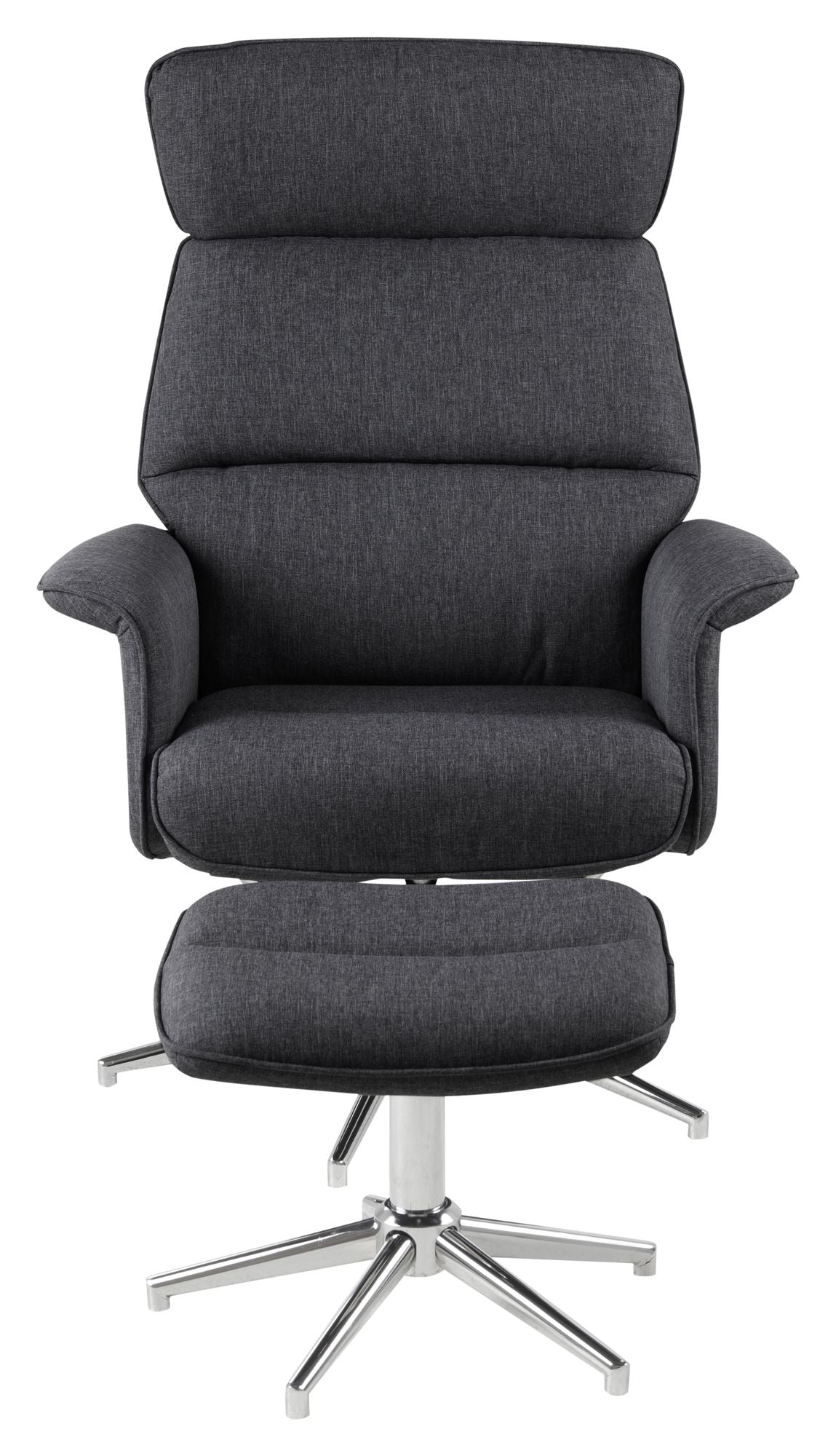 Alura Recliner with footstool, Dark gray