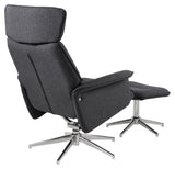 Alura Recliner with footstool, Dark gray