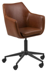 Amada Office Chair w. 5-star Foot, Cognac Leatherette