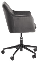 Amada Office Chair, Dark Gray Velvet