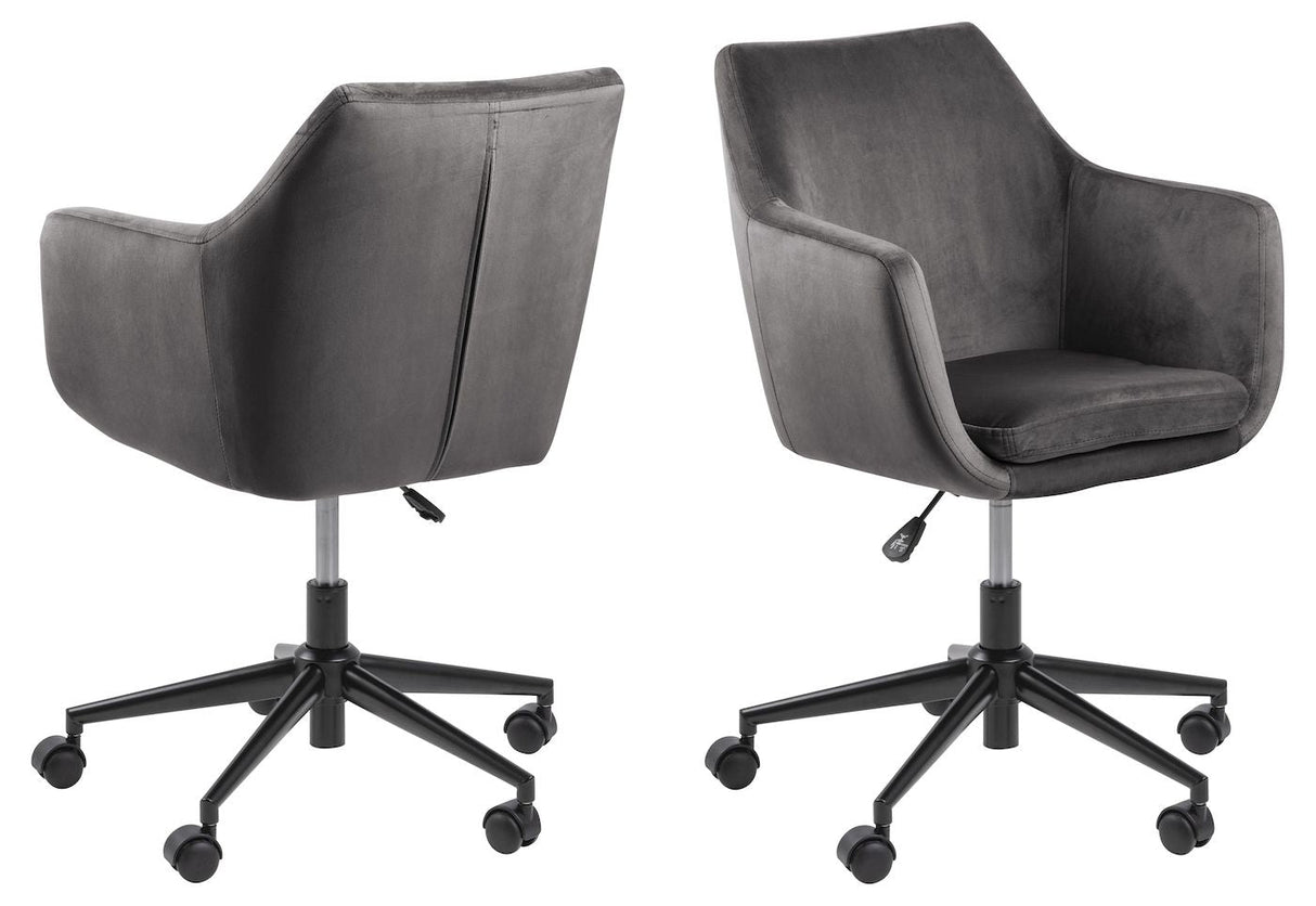 Amada Office Chair, Dark Gray Velvet