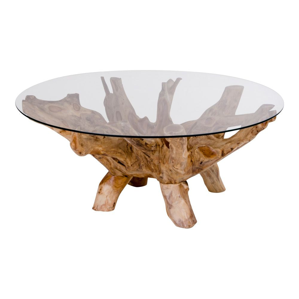 Amazon Coffee Table, Round with Glass