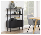 Angus Shelf w. cupboard, H113,8, Black melamine