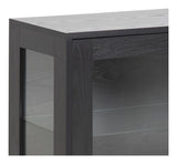 Angus Sideboard with glass doors, B140, Black melamine