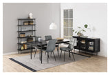 Angus Sideboard with glass doors, B140, Black melamine