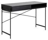 Angus Desk with sliding door, Black melamine