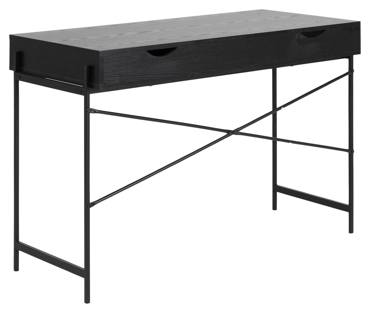 Angus Desk with sliding door, Black melamine