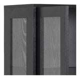 Angus Vitrine cabinet with 2 glass doors/1 drawer, Black melamine/matte black